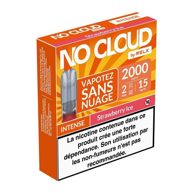 Pre-filled Cartridges No Cloud Intense Strawberry Ice - RELX pas cher