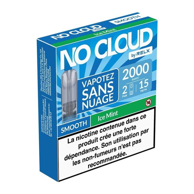Pre-filled Cartridges No Cloud Smooth Ice Mint - RELX pas cher