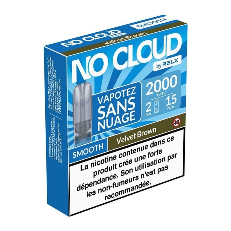 Cartouches pré-remplies No Cloud Smooth Velvet Brown - RELX pas cher