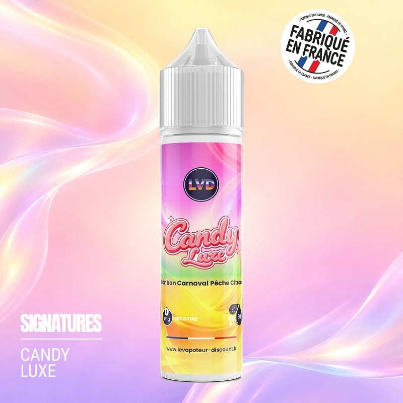 Bonbon Carnaval Pêche Citron 50 ml Candy Luxe - Le Vapoteur Discount