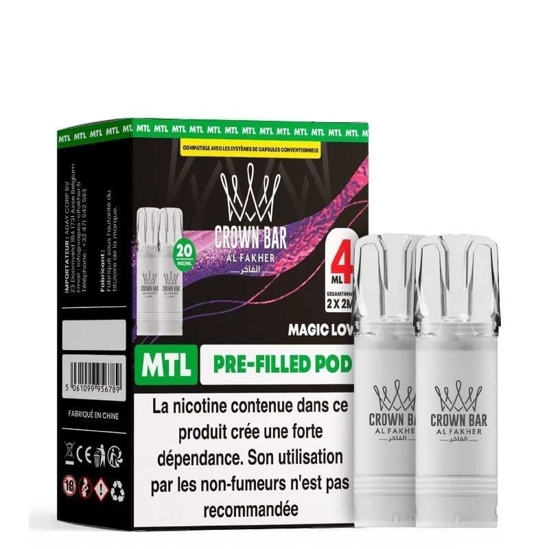 Cartouche AF 600 Crown Bar Magic Love 2 x 2 ml - Al Fakher pas cher
