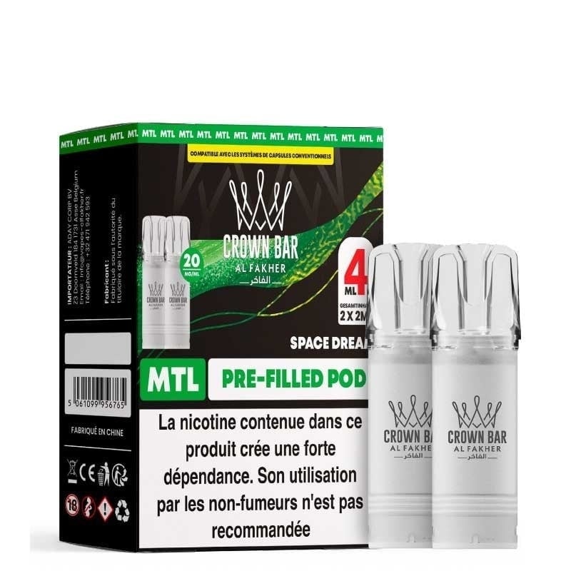 Cartouche AF 600 Crown Bar Space Dream 2 x 2 ml - Al Fakher pas cher