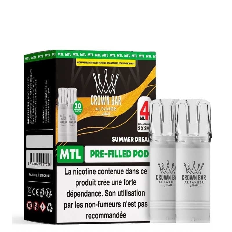 Cartouche AF 600 Crown Bar Summer Dream 2 x 2 ml - Al Fakher pas cher
