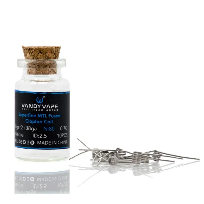 Coils Ni80 Superfine Fused Clapton MTL - Vandy Vape pas cher Coils Ni80 Superfine Fused Clapton MTL - Vandy Vape pas cher