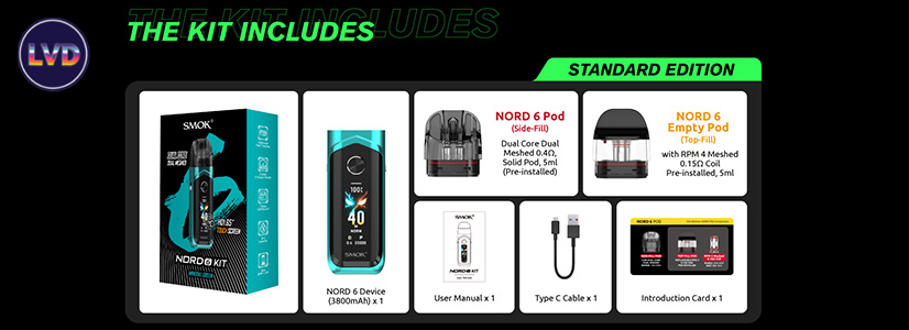 elfbar nachfüll pod läuft aus SMOK Nord 6 Vape Kit | Free Shipping main image 0