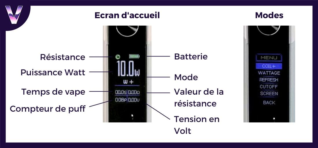 slider batterie innokin coolfire z60 mode et batterie