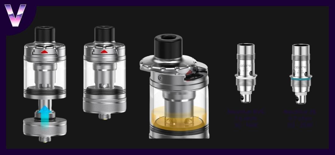 slider kit zelos 3 de la marque aspire pas cher clearomiseur nautilus 3 et résistances nautilus 