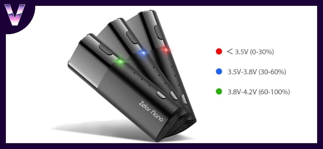 slider de la batterie du kit zelos nano de chez aspire pas cher