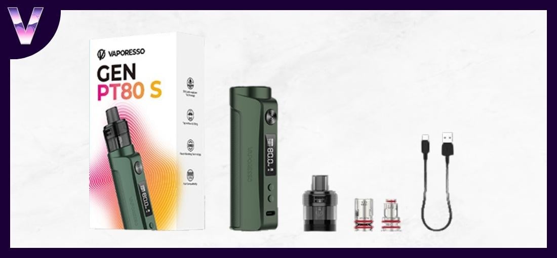 slider kit gen pt80s de chez vaporesso pas cher contenu de la boite 