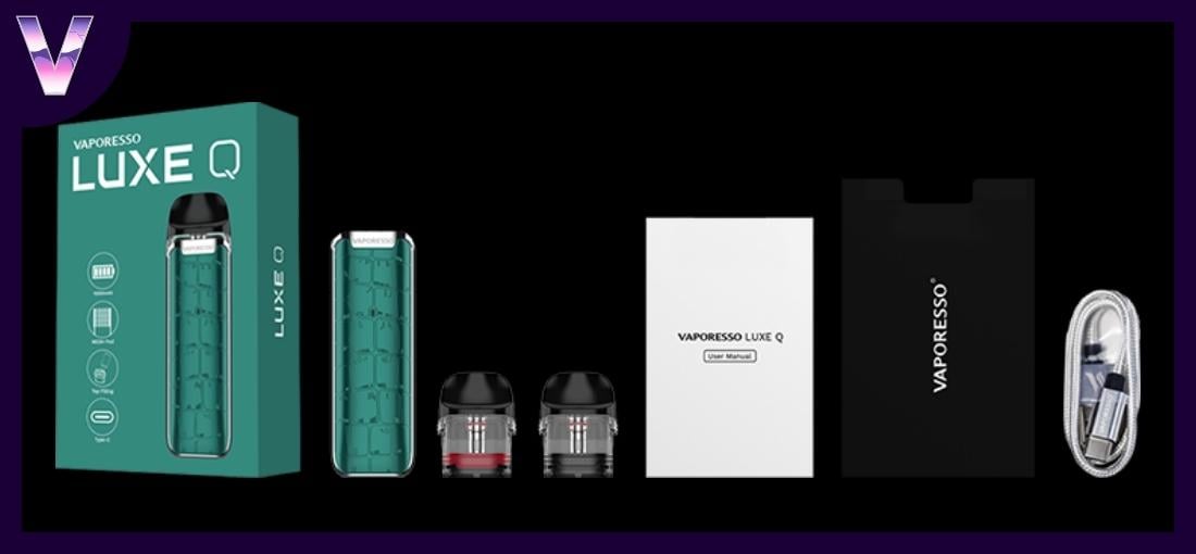 slider vaporesso luxe q pas cher contenu de la boite