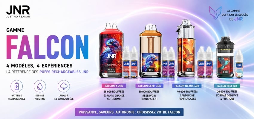 JNR Falcon : 4 modèles de puffs rechargeables emblématiques