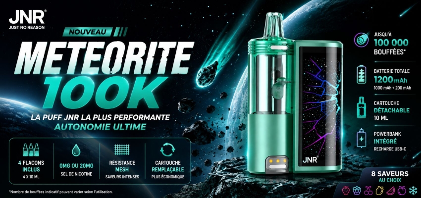 Puff JNR Meteorite 100K : le modèle longue durée de JNR