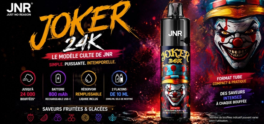 Puff JNR Joker 24K : le premier modèle qui a lancé la marque